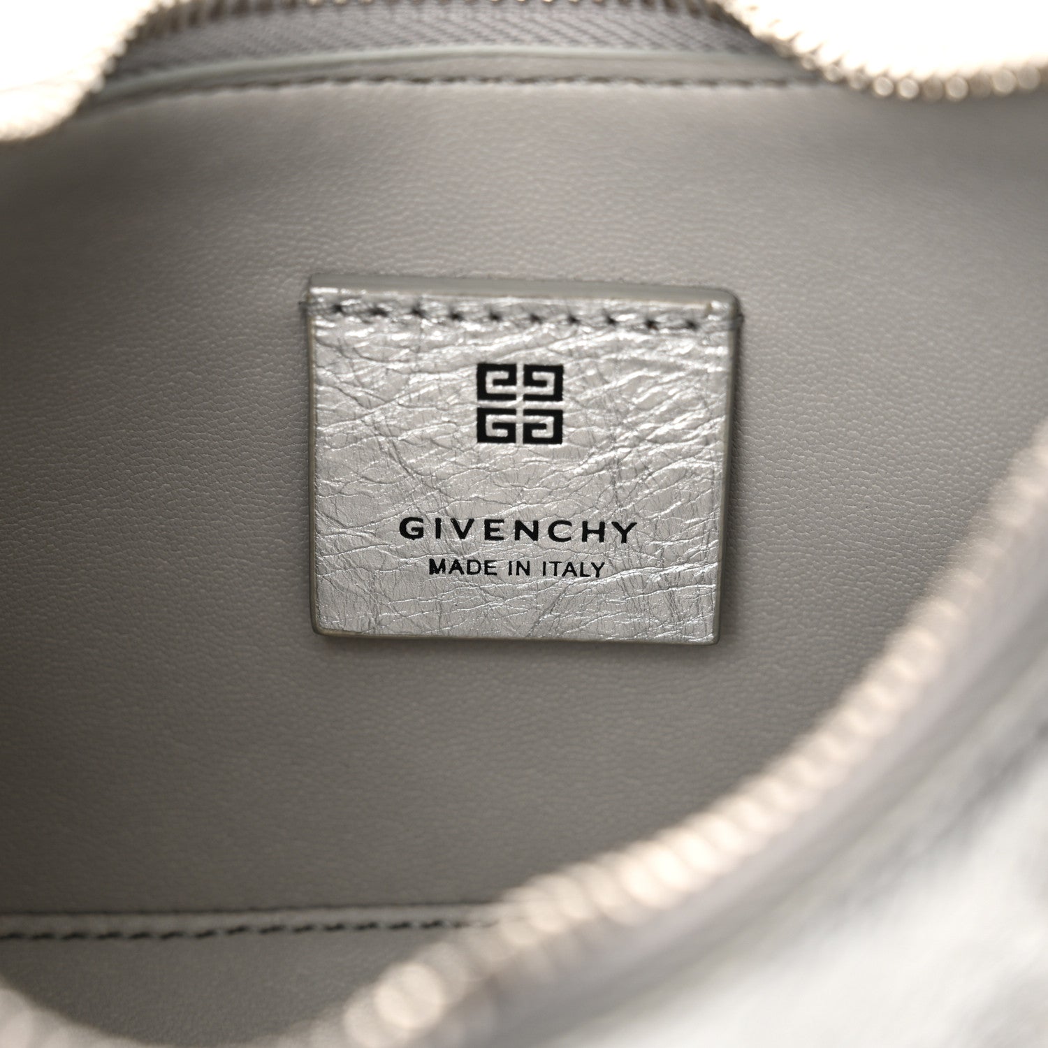 Givenchy Metallic Calfskin Mini Moon Cut Out Shoulder Bag Silver 6 of 10