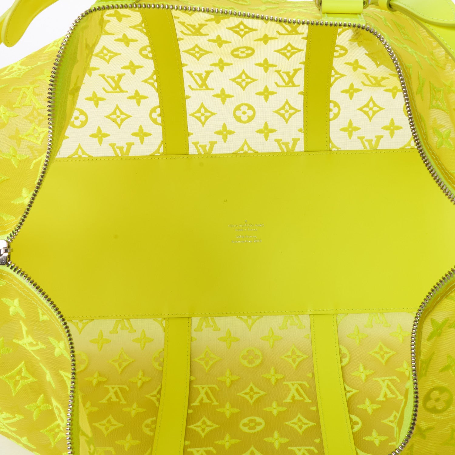 Louis Vuitton Monogram Fluo See Through Keepall Bandouliere 50 Yellow 6 of 8