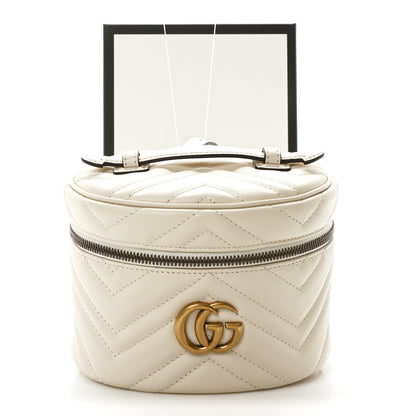 Gucci Calfskin Matelasse Mini GG Marmont Round Backpack White 11 of 11