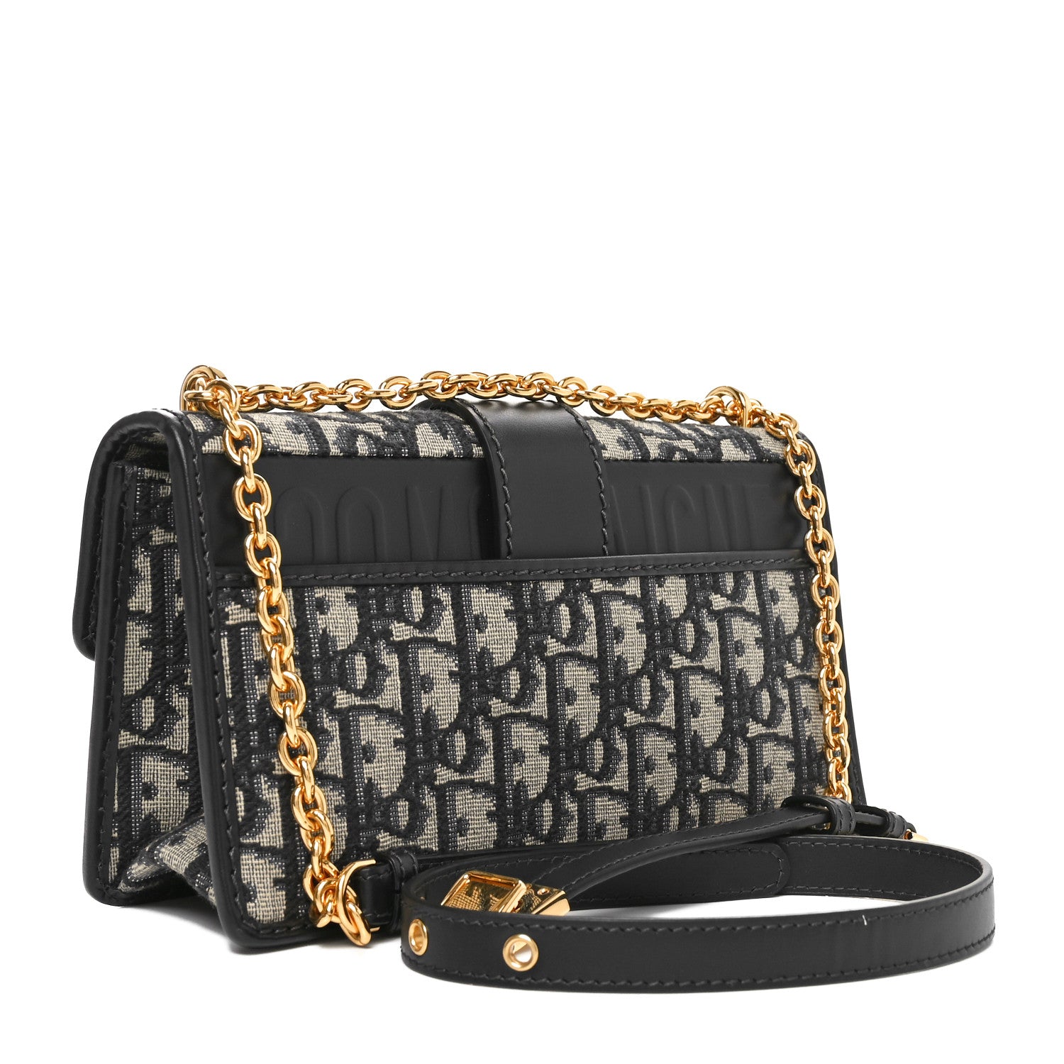 Christian Dior Oblique 30 Montaigne East West Chain Flap Bag Blue 3 of 9