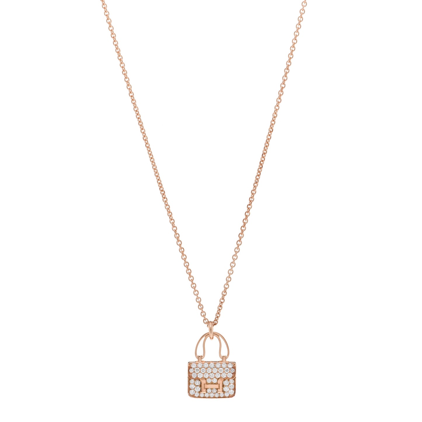 18K Rose Gold Diamond Constance Amulettes Pendant Necklace
