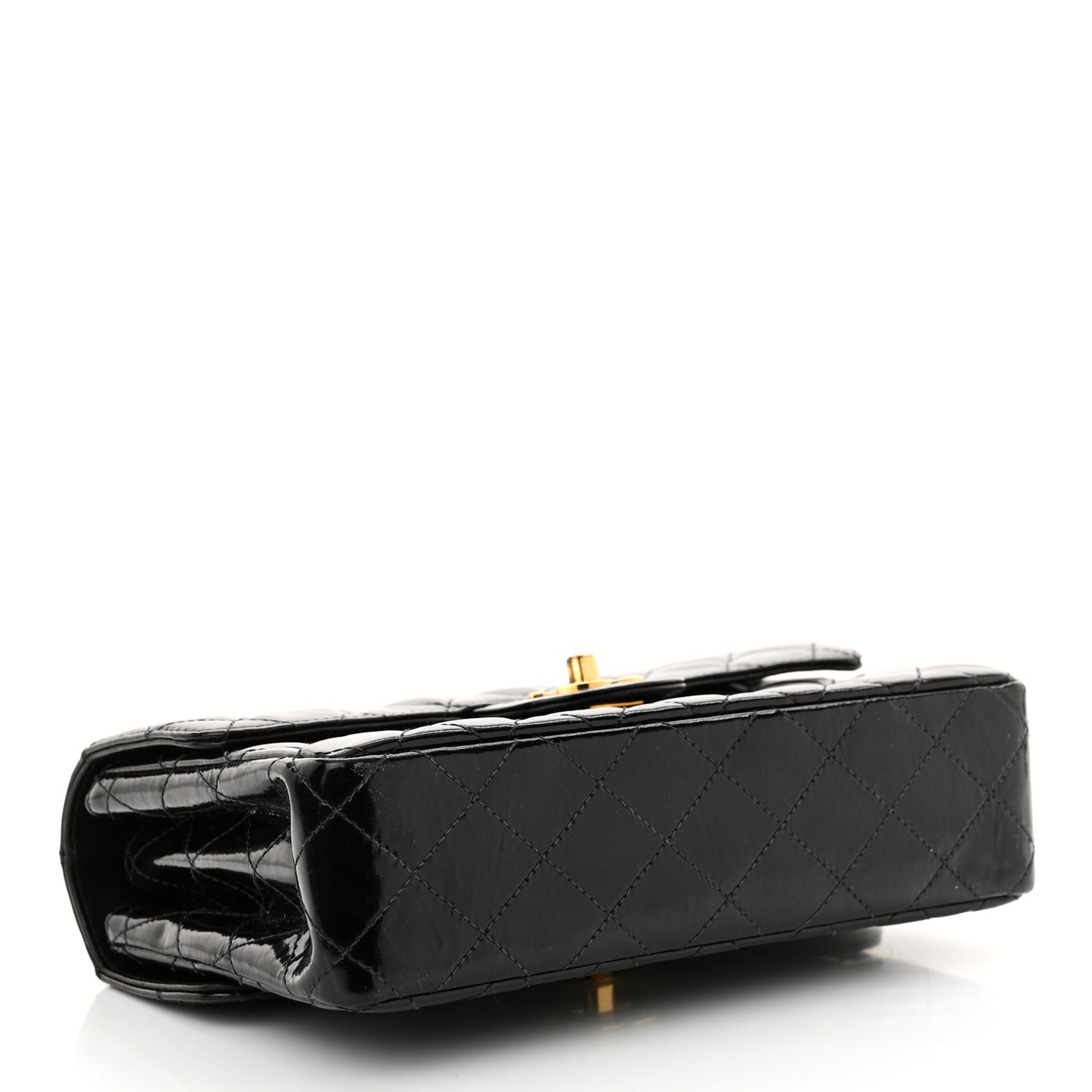 Patent Quilted Small Double Sided Flap Black