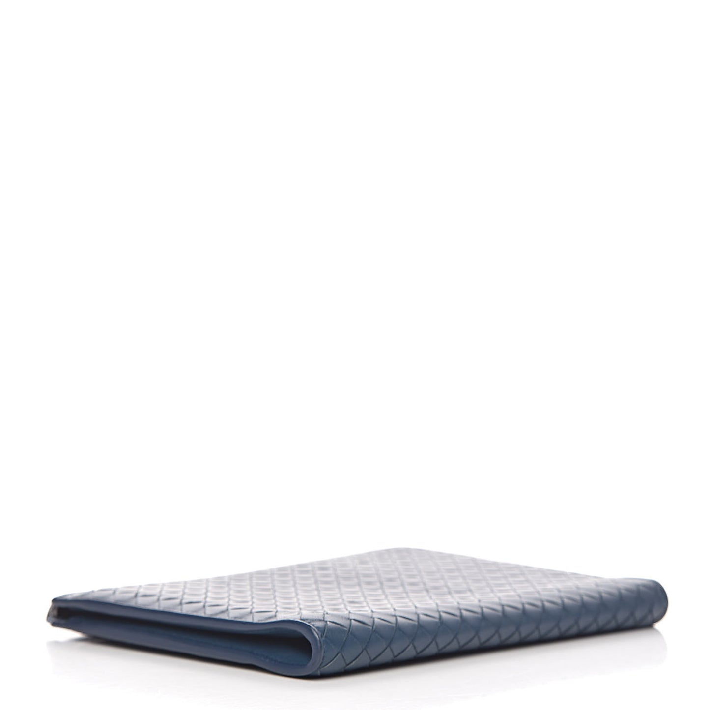 Nappa Intrecciato Flat Zip Pouch Denim