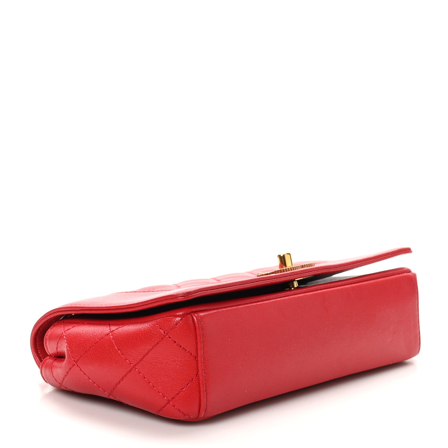Chanel Sheepskin Quilted Medium Vintage Mademoiselle Flap Red 4 of 10
