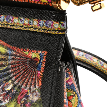 Dolce & Gabbana Dauphine Fan Foulard Medium Miss Sicily Satchel Black Multicolor 11 of 16