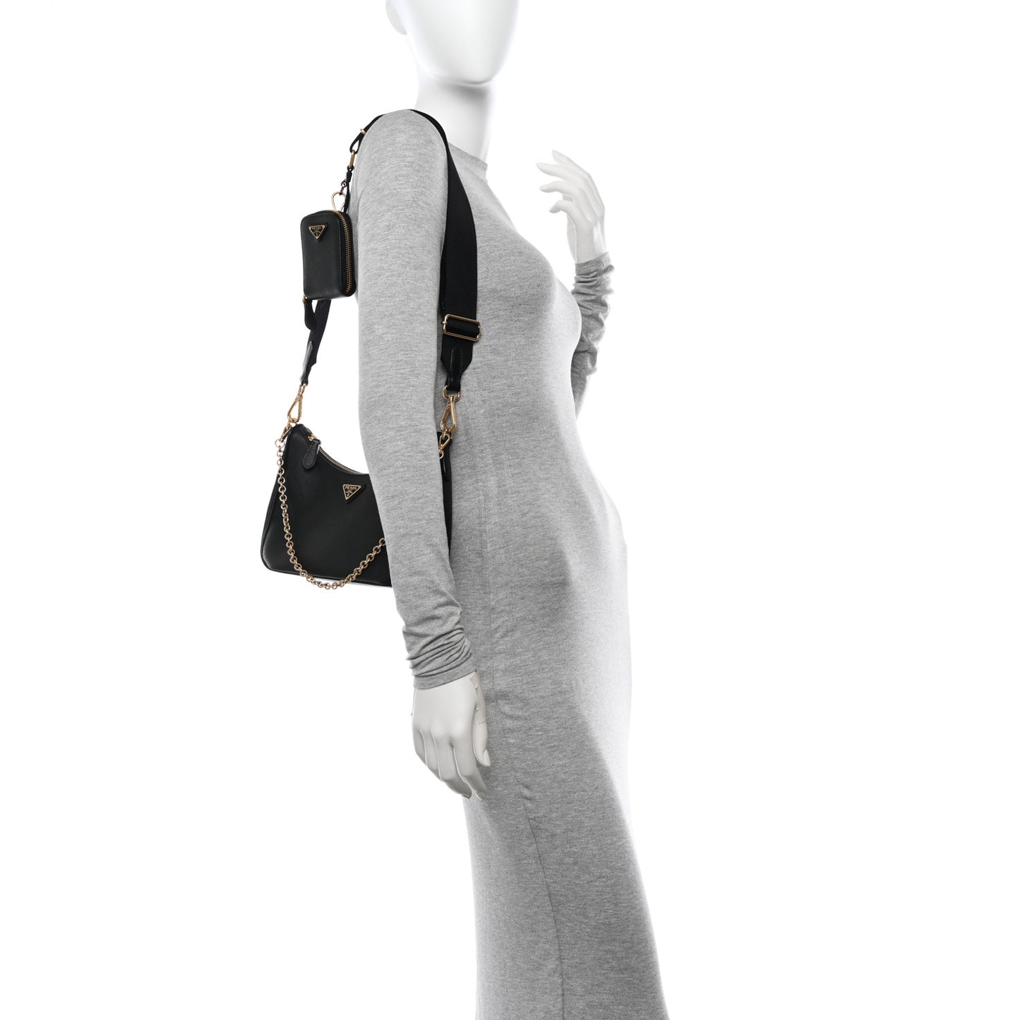 Saffiano Lux Re-Edition 2005 Shoulder Bag Black
