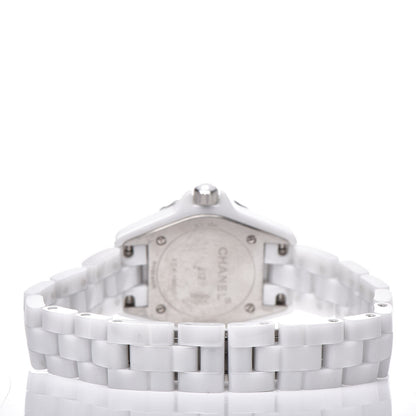 Chanel Stainless Steel Ceramic Diamond Mother of Pearl 29mm J12 Quartz Watch White 4 of 7