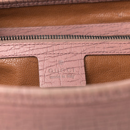 Gucci Calfskin Bamboo Bullet Satchel Carmine Rose 6 of 11
