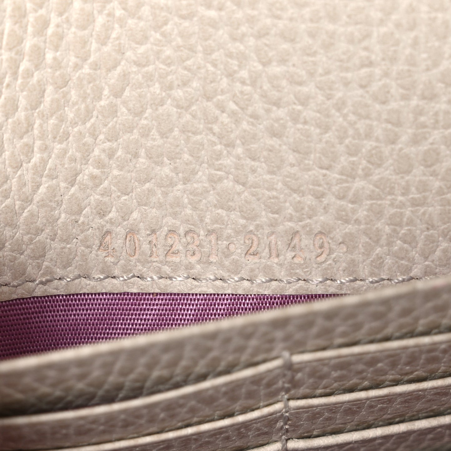 Dollar Calfskin Mini Dionysus Chain Wallet Mystic White