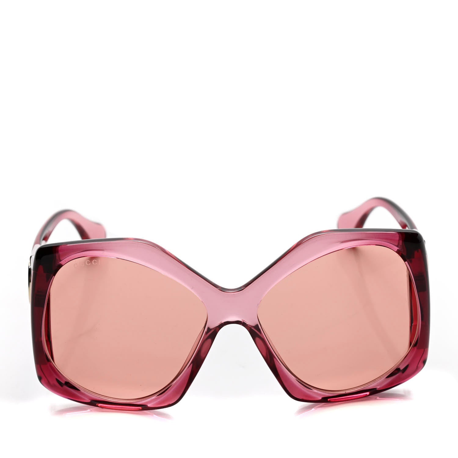 Gucci Acetate Round Sunglasses GG0875S Burgundy Orange 2 of 5