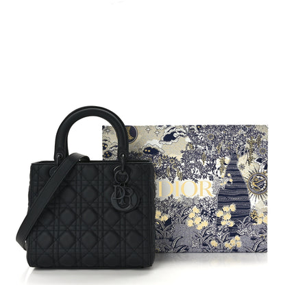 Christian Dior Ultra Matte Calfskin Cannage Medium Lady Dior Black 13 of 13