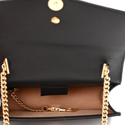 Gucci Calfskin Super Mini Sylvie Chain Shoulder Bag Black 4 of 9