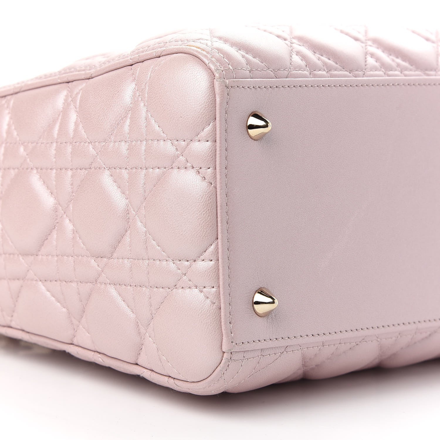 Christian Dior Pearly Lambskin Cannage Medium Lady Dior Lotus 8 of 10