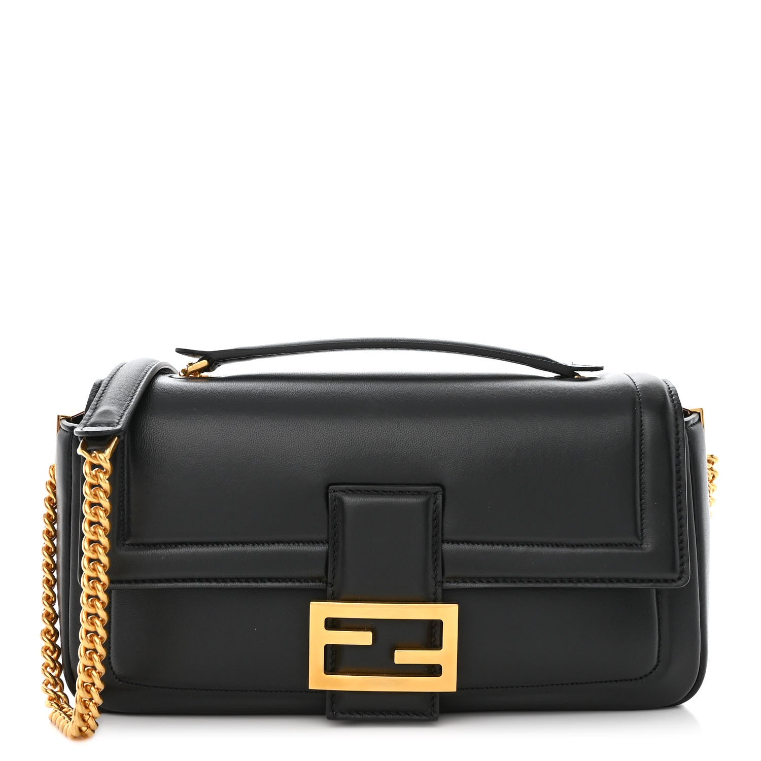 Fendi Nappa Apolo Chain Baguette Black 1 of 10