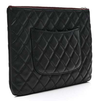 Chanel Caviar Quilted Medium Cosmetic Case Black 3 of 9