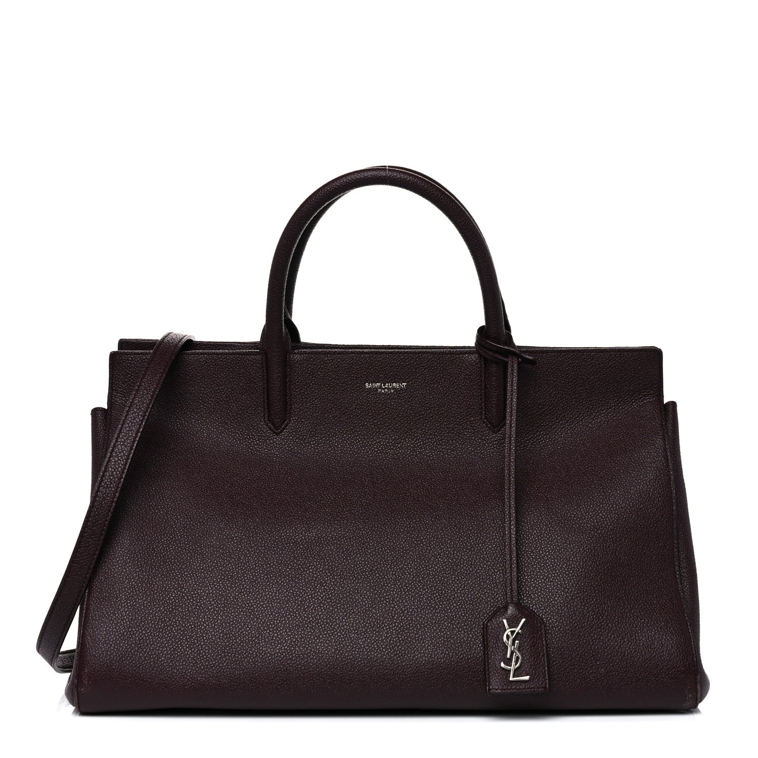 Saint Laurent Grained Calfskin Medium Cabas Rive Gauche Amaranto 1 of 29