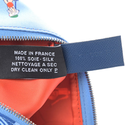 Hermes Silk Ex-Libris Les Parisiennes Silky Pocket Cosmetic Case Deep Bleu Bleuet 7 of 9