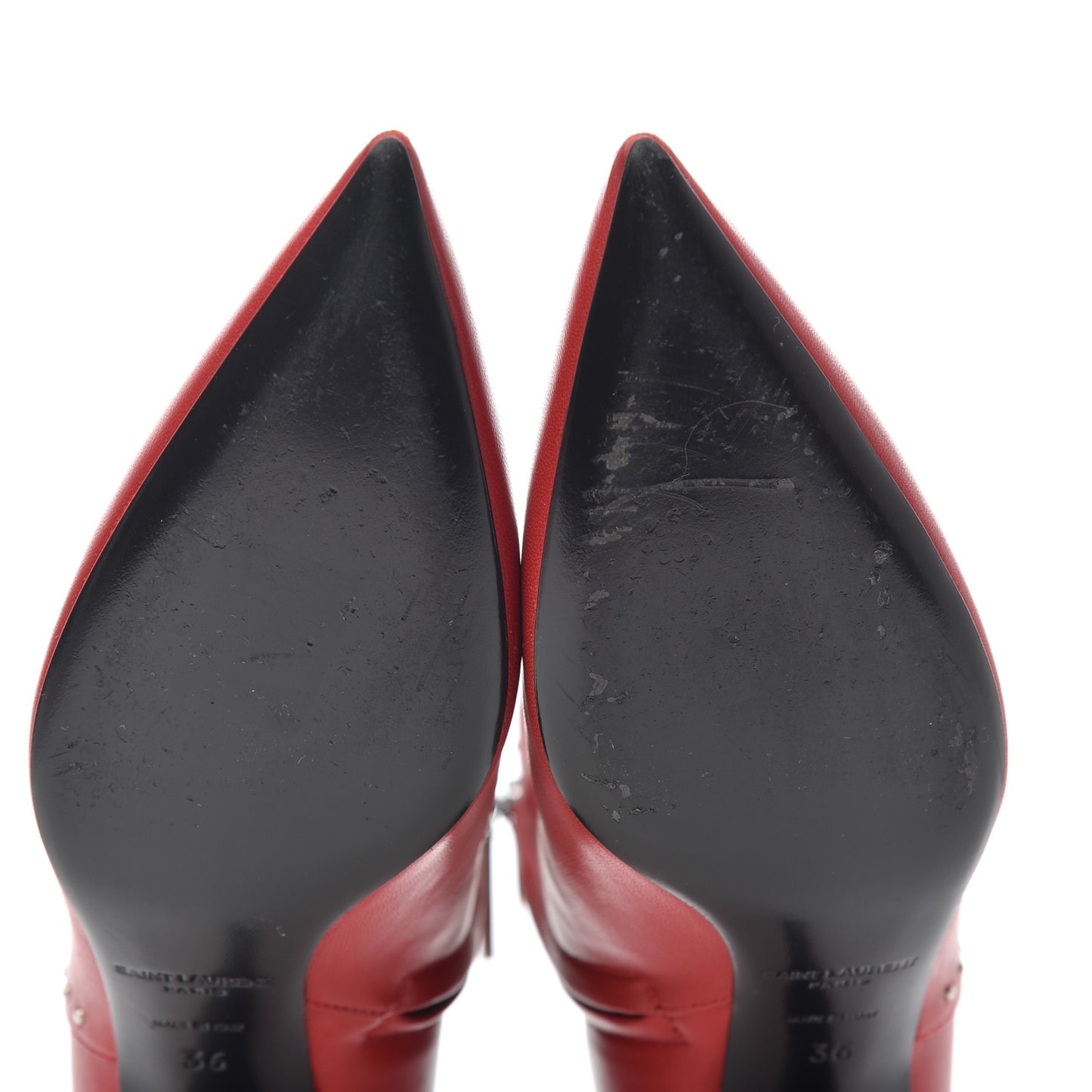 Calfskin Studded Charlotte 55 Boots 36 Red