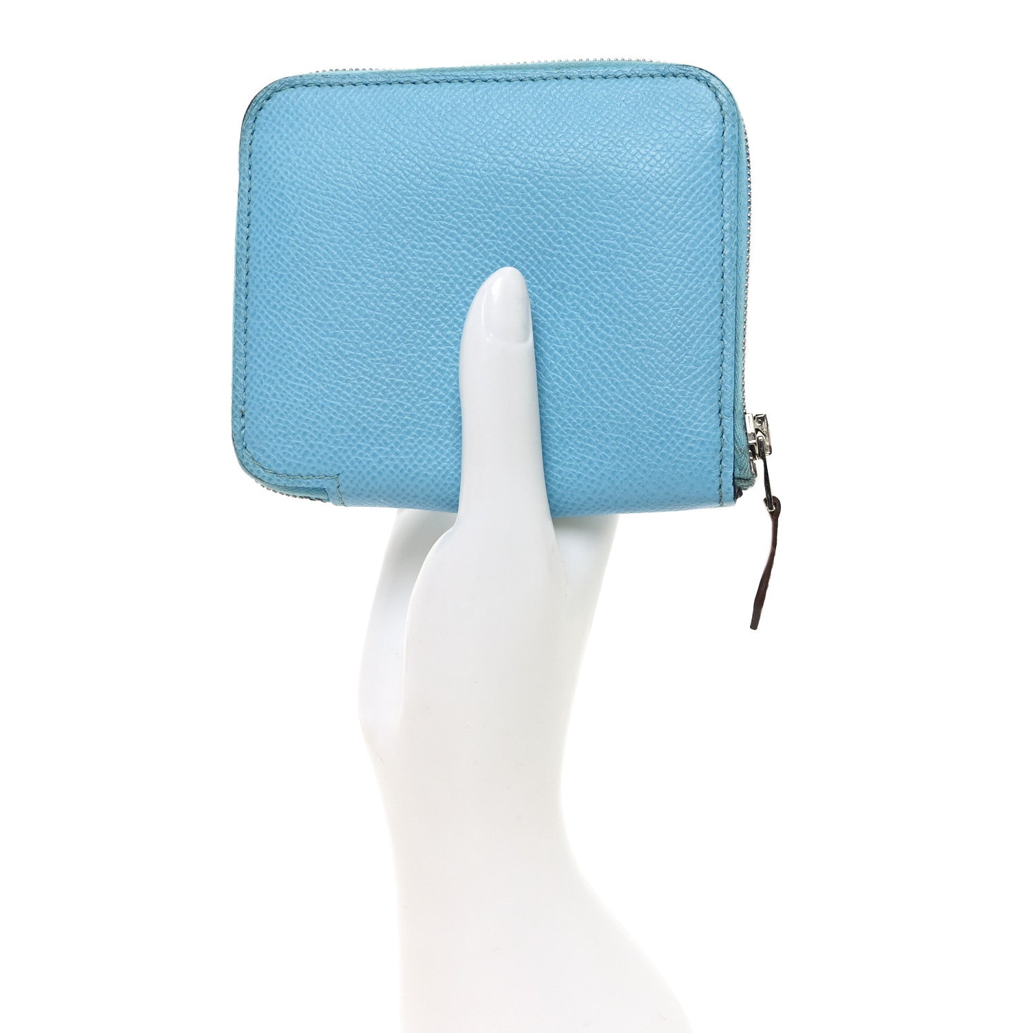 Hermes Epsom Silk'In Compact Wallet Celeste 2 of 10