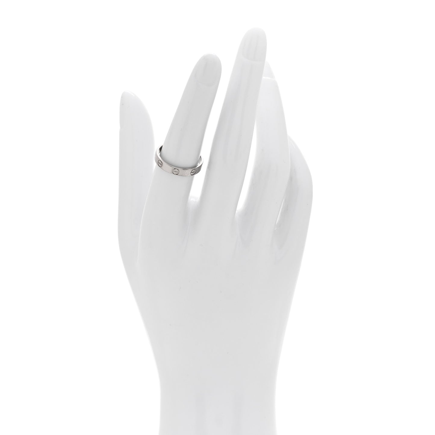 18K White Gold 3.5mm LOVE Wedding Band Ring 53 6.5