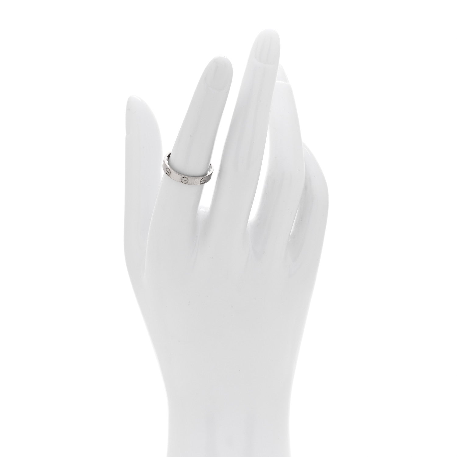 Cartier 18K White Gold 3.5mm LOVE Wedding Band Ring 53 6.5 2 of 4