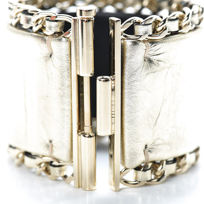 Chanel Metallic Aged Calfskin Chain CC Cuff Gold 4 of 6
