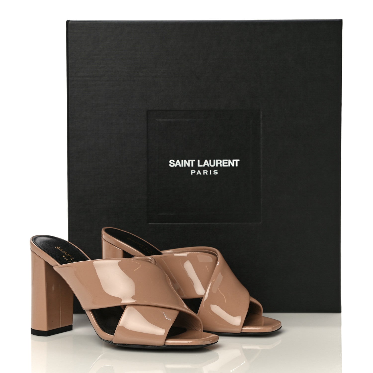 Saint Laurent Patent LouLou 95 Mules 35 Nude 12 of 12
