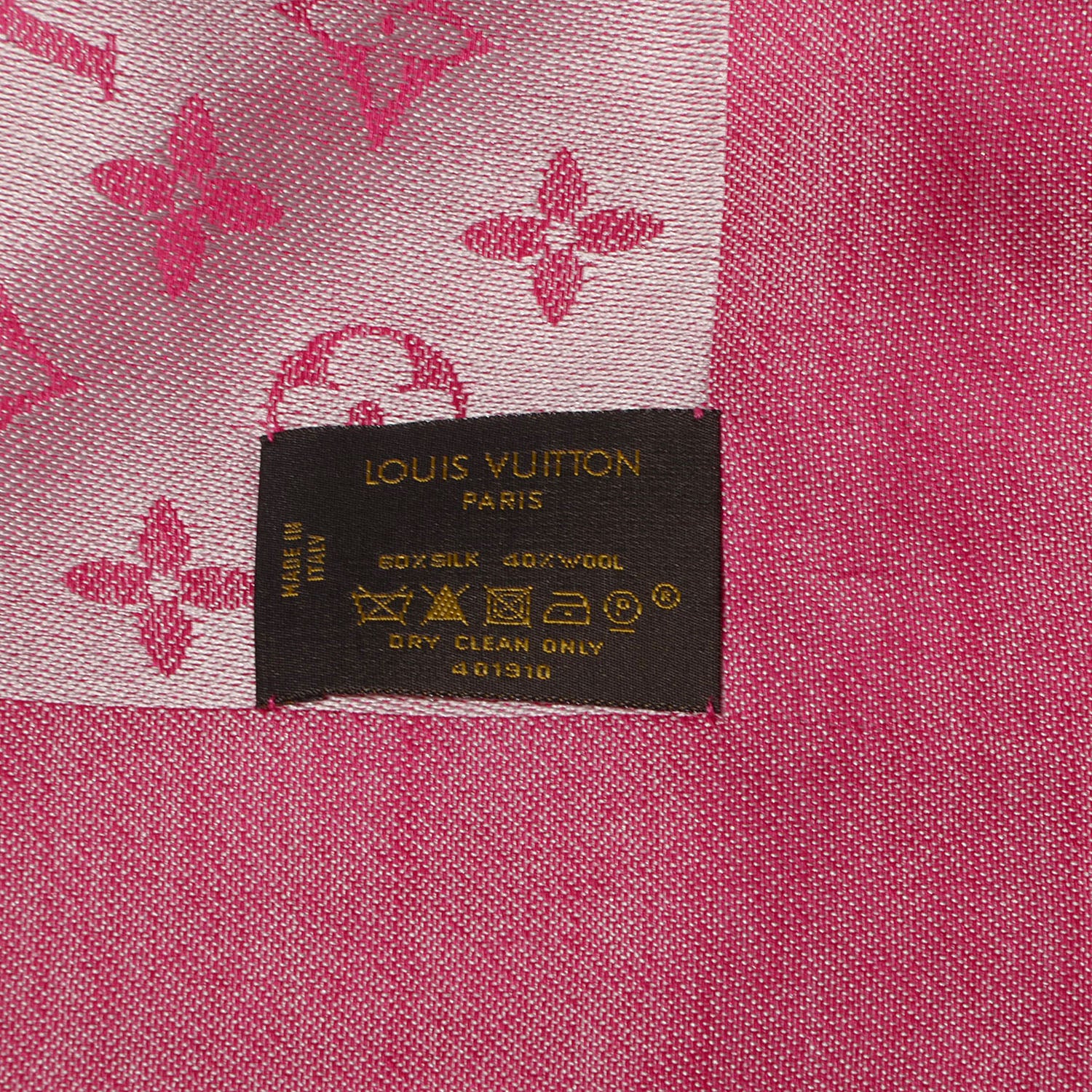Louis Vuitton Wool Silk Monogram Denim Shawl Pivoine 5 of 5