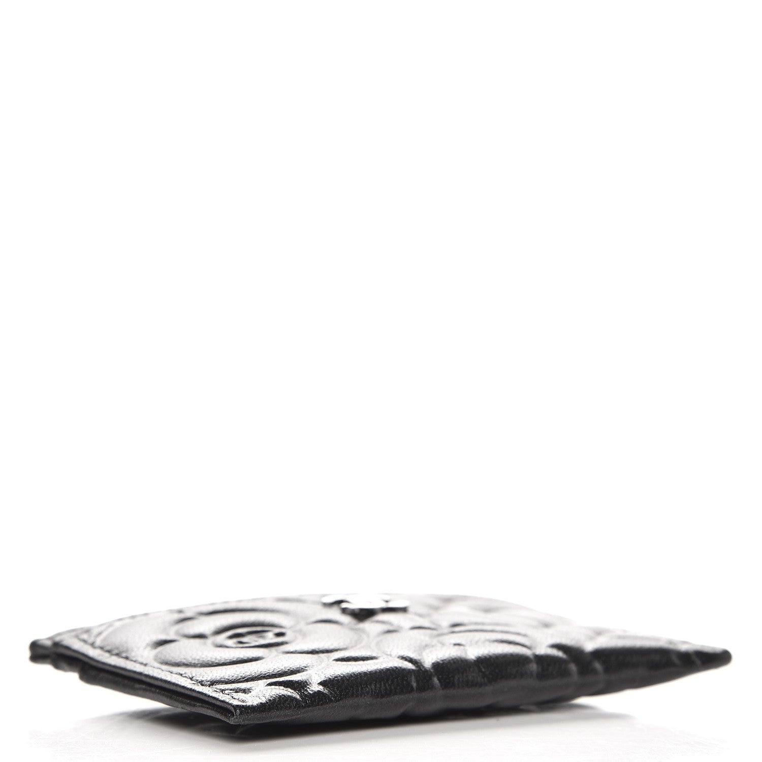Chanel Lambskin Camellia Embossed Card Holder Black 4 of 9