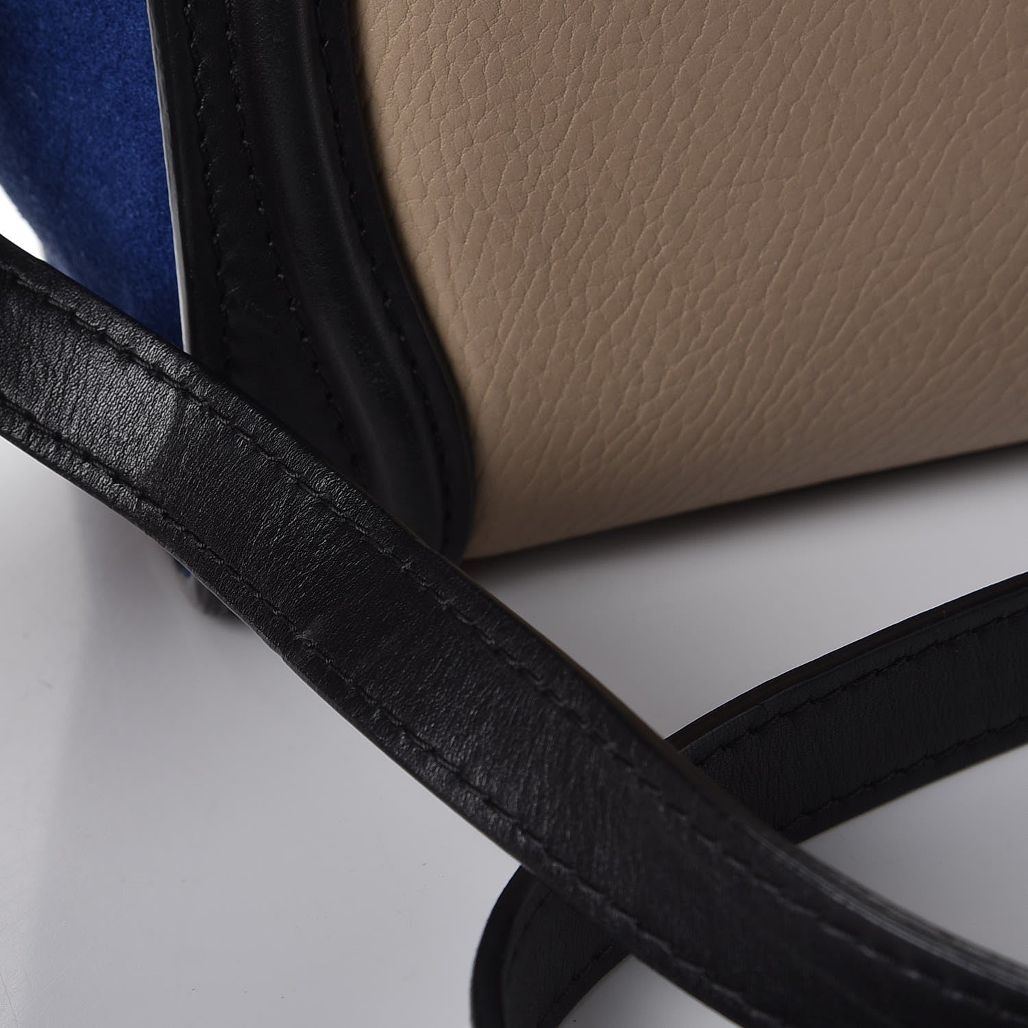 Celine Elephant Calfskin Suede Tri-color Nano Luggage Sand 7 of 14