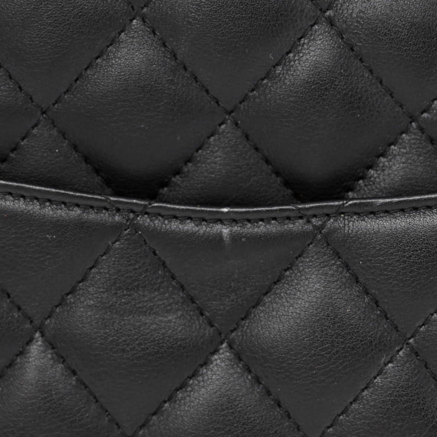 Calfskin Cambon Flat Tote Black Grey