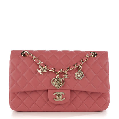 Chanel Lambskin Quilted Valentine Charms Medium Single Flap Pink 1 of 8