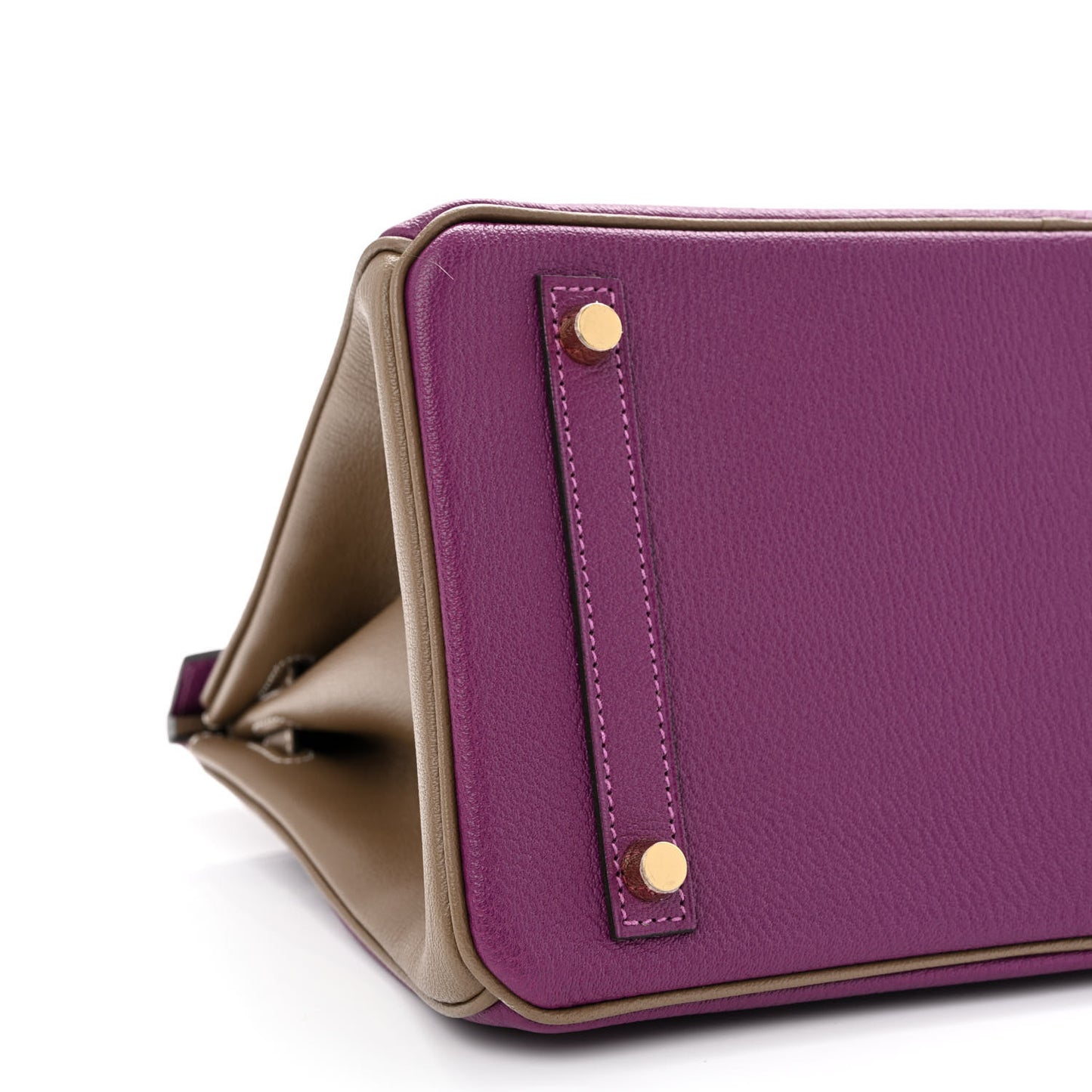 Chevre Mysore Bi-Color Horseshoe Birkin 30 Anemone Etoupe