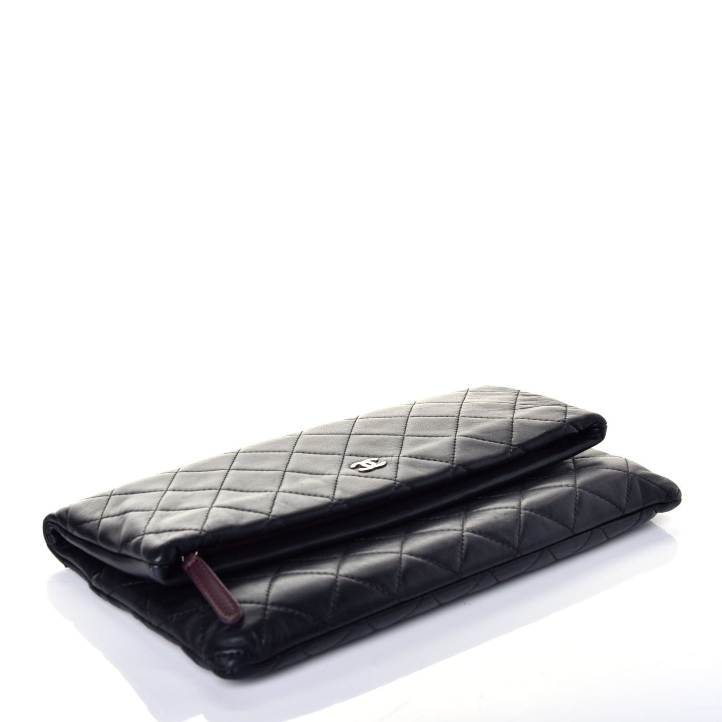 Lambskin Quilted CC Beauty Clutch Black