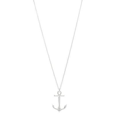 Tiffany Sterling Silver Anchor Pendant Necklace 1 of 5