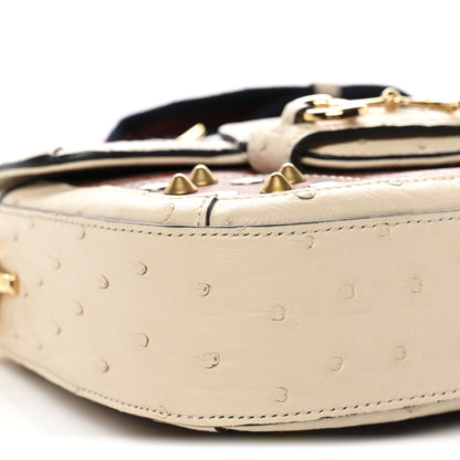 Gucci Ostrich Tweed GG Supreme Monogram Studded Web Mini Horsebit 1955 Shoulder Bag Multicolor 10 of 12