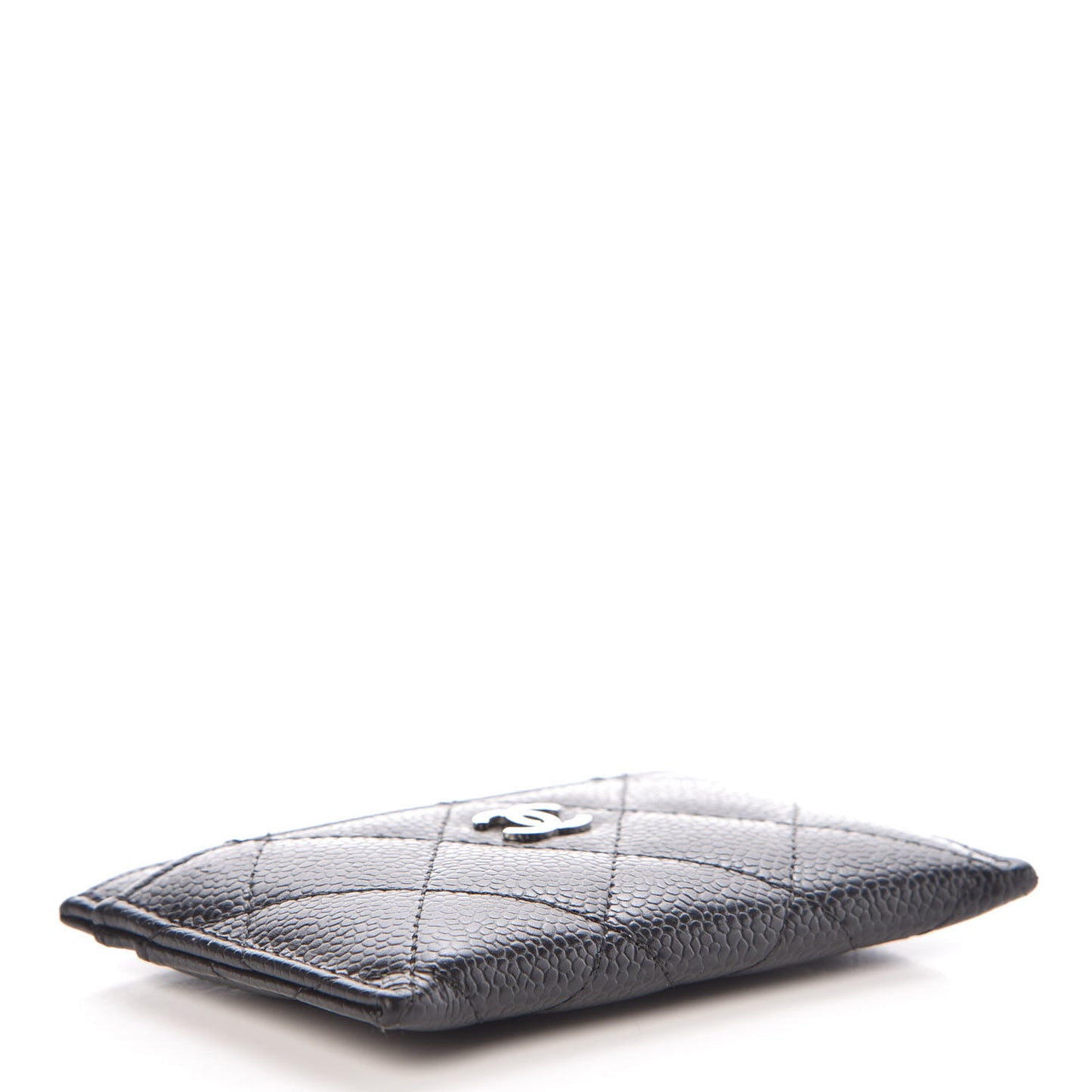 Caviar Quilted Card Holder Black