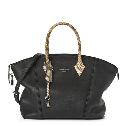 Louis Vuitton Veau Cachemire Snakeskin Soft Lockit MM Black 1 of 9