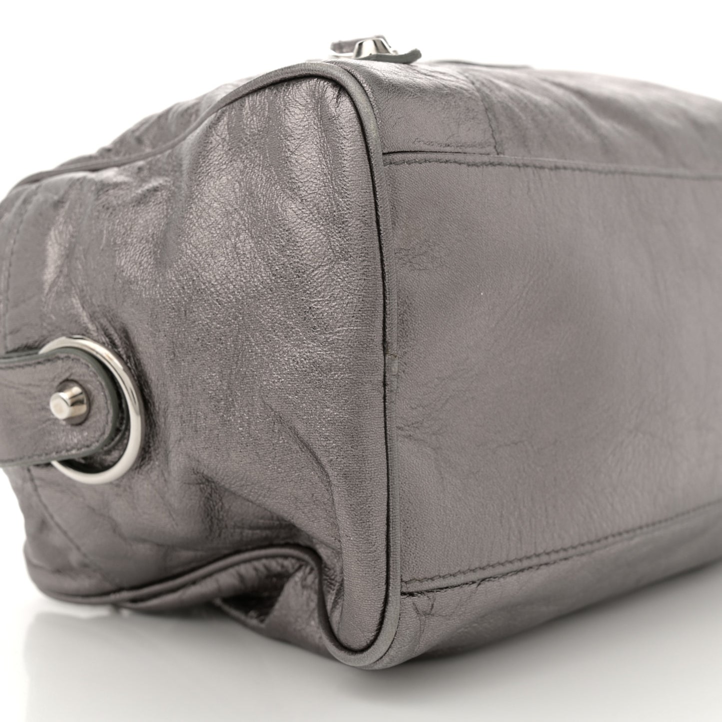 Agneau Classic Hardware Box Bag Metallic