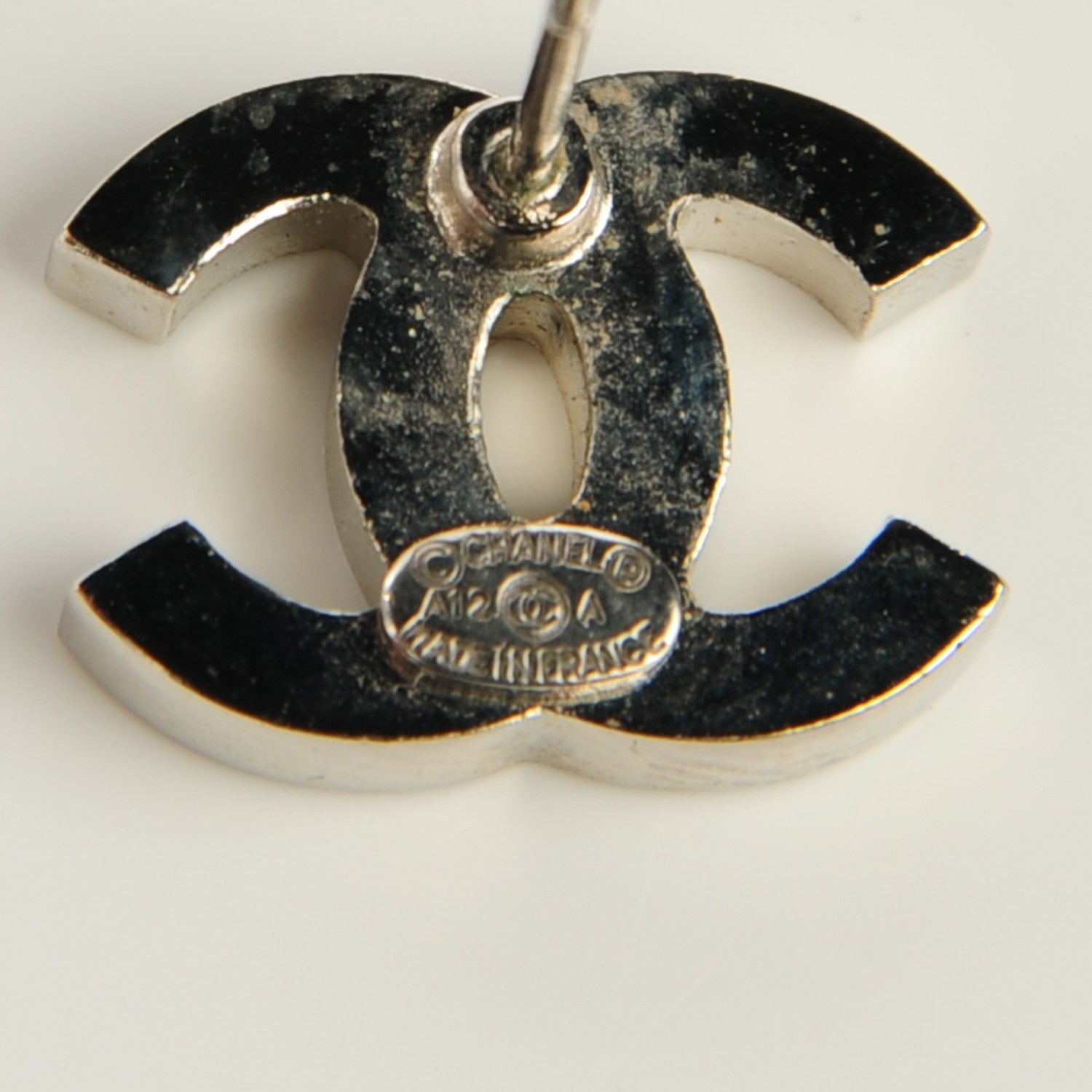 Chanel Crystal CC Earrings Silver 4 of 4