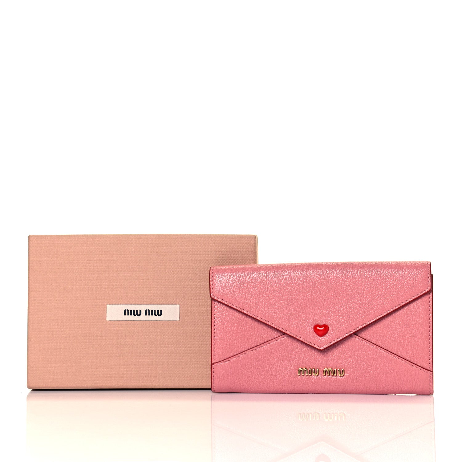 Miu Miu Goatskin Madras Love Envelope Wallet Rosa 15 of 16