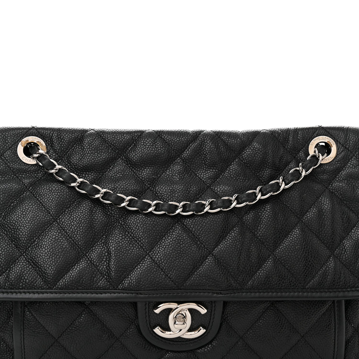 Chanel Caviar Quilted Large French Riviera Flap Black 8 of 13