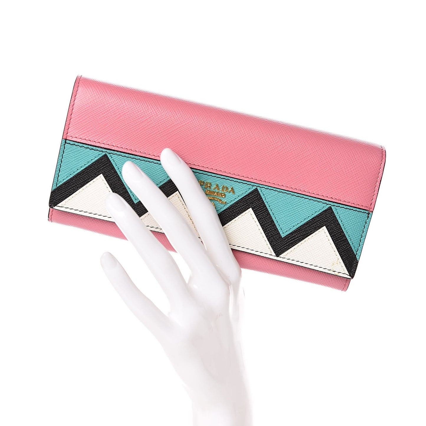 Saffiano Greche Flap Continental Wallet Begonia Giada