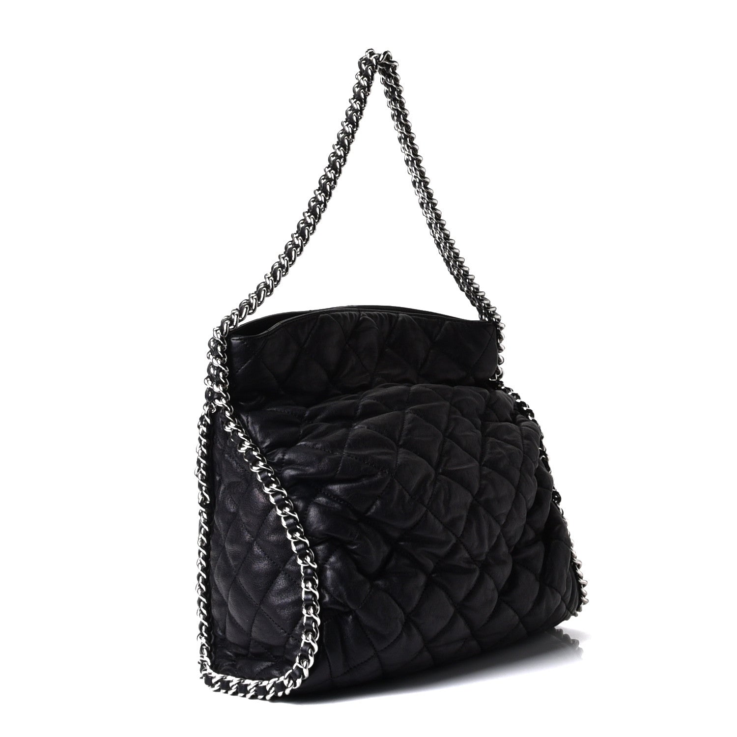 Chanel Washed Lambskin Chain Around Hobo Black 3 of 10