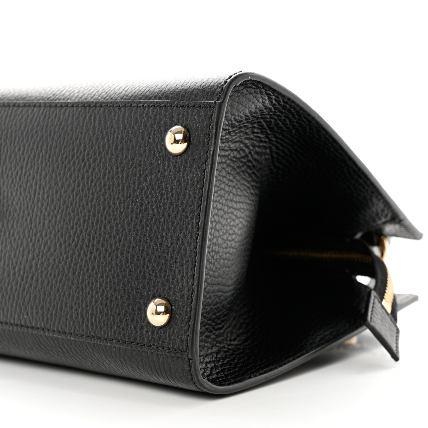 Dollar Calfskin Medium Soho Top Handle Satchel Black
