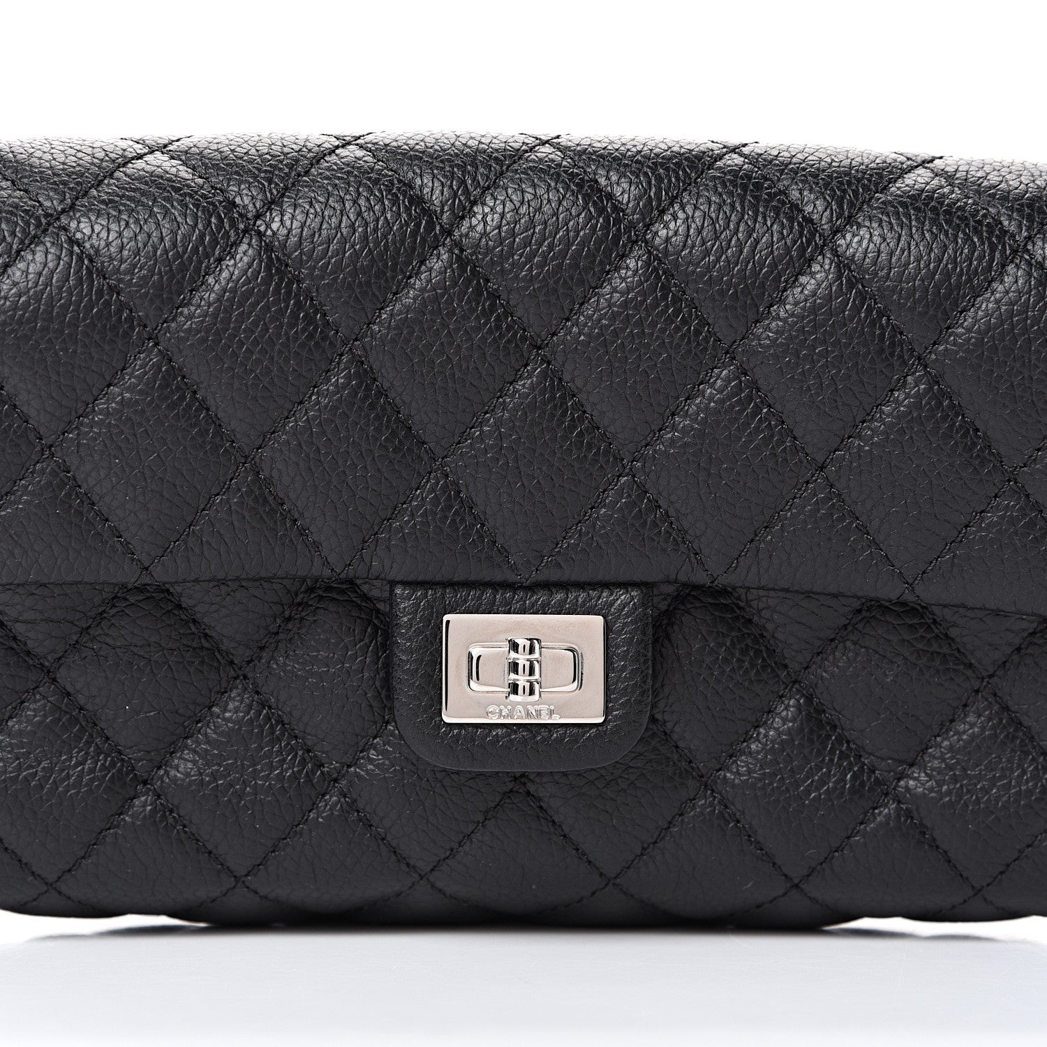 Chanel Grained Calfskin Quilted 2.55 Reissue Flap Belt Bag Clutch Black 8 of 10
