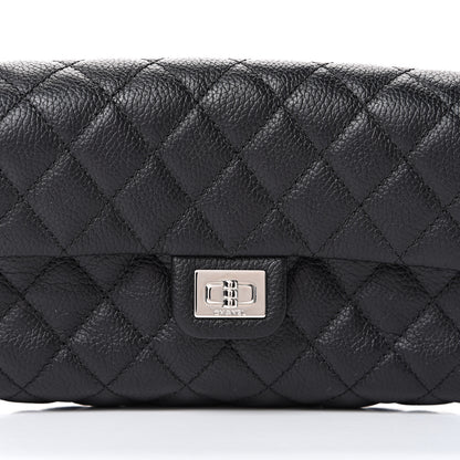 Chanel Grained Calfskin Quilted 2.55 Reissue Flap Belt Bag Clutch Black 8 of 10