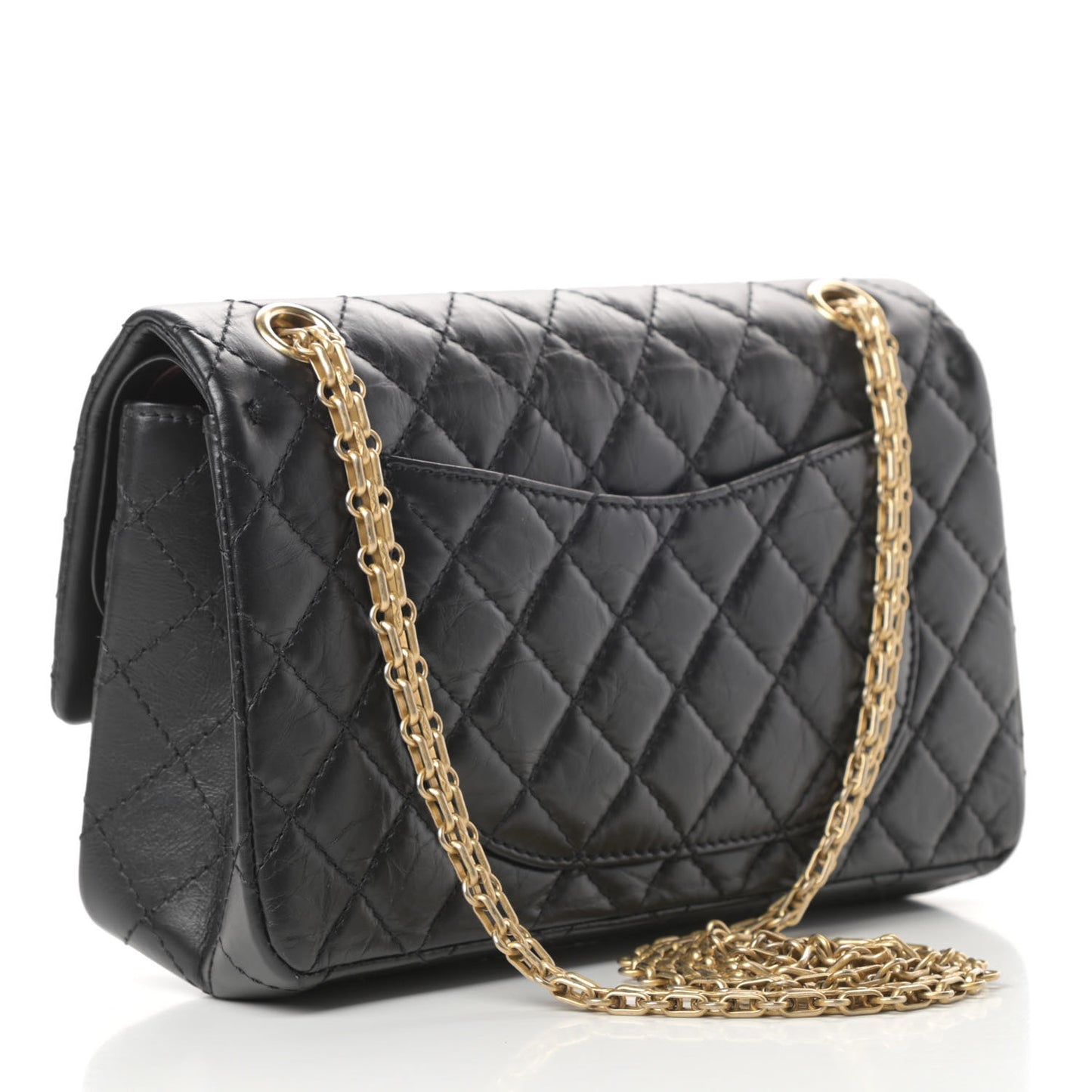 Aged Calfskin Quilted 2.55 Reissue 225 Flap Black