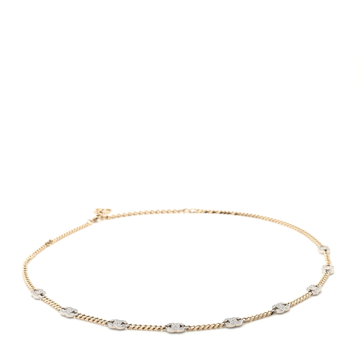 Crystal CC Chain Links Belt Gold Silver