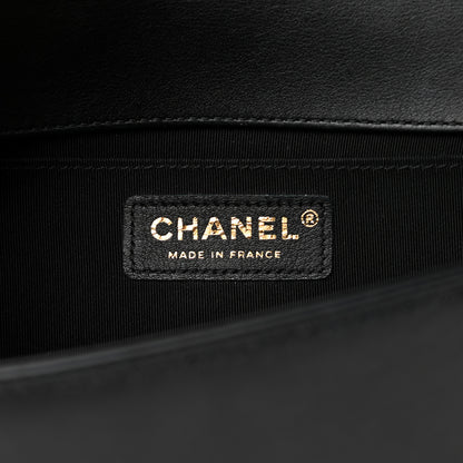 Chanel Lambskin Chevron Quilted Medium Boy Flap Black 11 of 29